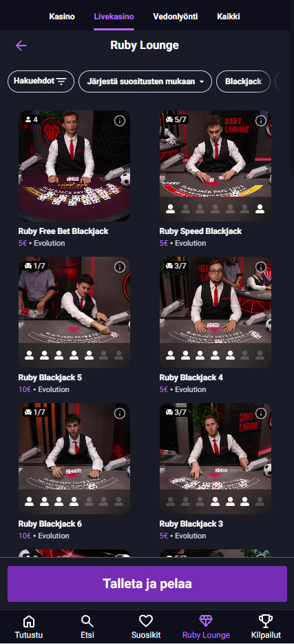 Galaksino live casino